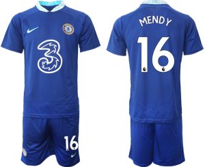 MENDY #16 Chelsea Hemmatröja Herr 2022-23 Kortärmad + Korta byxor