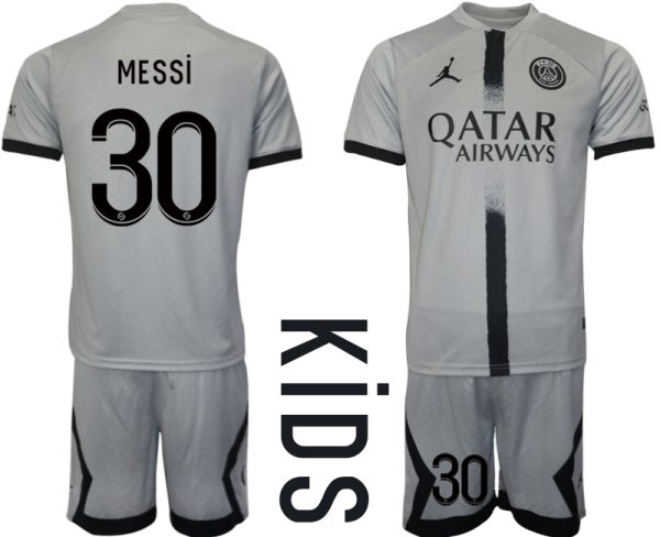 Paris Saint-Germain Bortatröja Barn 2022-23 Kortärmad fotbollströja set MESSI 30