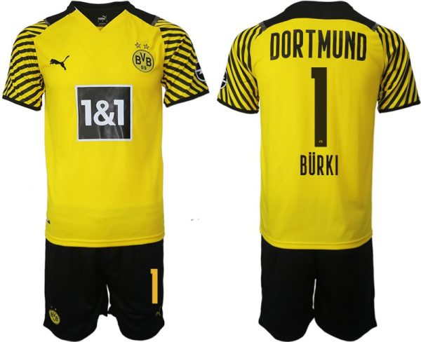 Bürki #1 Borussia Dortmund Hemmatröja Herr 2023 Kortärmad+ Korta byxor