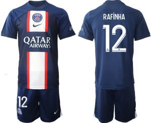 RAFiNHA #12 Paris Saint-Germain PSG Hemmatröja Herr 2023 Kortärmad + Korta byxor