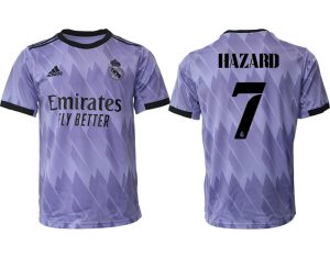 Real Madrid Bortatröja Herr 2023 Kortärmad Fotbollströjor med tryck HAZARD 7