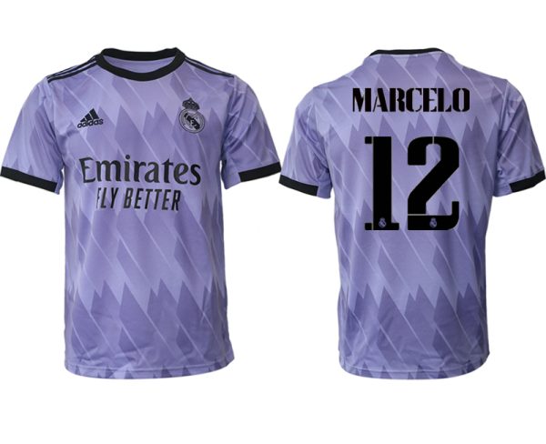 Real Madrid Bortatröja Herr 2023 Kortärmad Fotbollströjor med tryck MARCELO 12