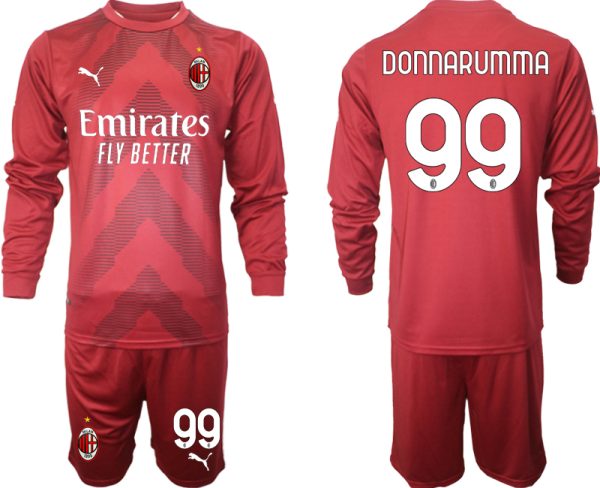 DONNARUMMA #99 AC Milan Målvaktströja Herr 2023 Fotbollströja Långärmad + Korta byxor