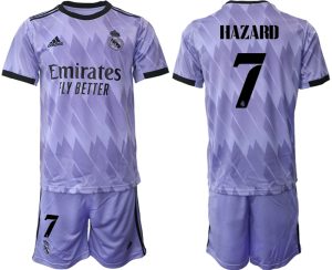 Fotbollströjor Billigt Real Madrid Bortatröja 2023 Herr Kortärmad + Korta byxor HAZARD 7