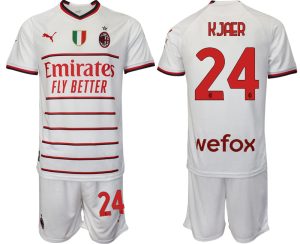 KJAER #24 Billiga Fotbollströjor AC Milan Bortatröja Herr 2023 Kortärmad + Korta byxor