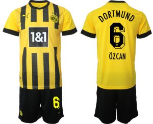 Fotbollsset Herr Borussia Dortmund BVB Hemmatröja 2023 Kortärmad + Korta byxor ÖZCAN 6