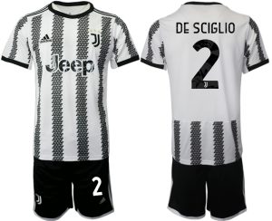 Fotbollsset Herr Juventus Hemmatröja 2022-23 Kortärmad + Korta byxor DE SCIGLIO 2