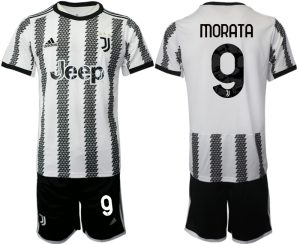 Fotbollsset Herr Juventus Hemmatröja 2022-23 Kortärmad + Korta byxor MORATA 9