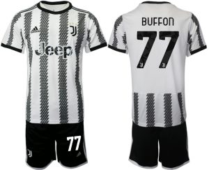 Fotbollströja Herr Juventus Hemmatröja 2022-23 Kortärmad + Korta byxor BUFFON 77