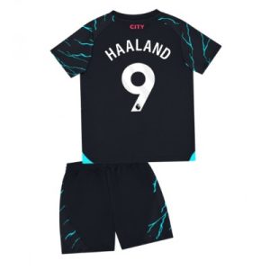 Fotbollsställ Barn Manchester City Tredje Tröja 2023-2024 Erling Haaland 9