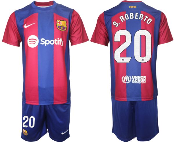 Billiga Fotbollströjor Barcelona Borta Tröja 2023/24 Matchtröjor Fotboll S.ROBERTO 20