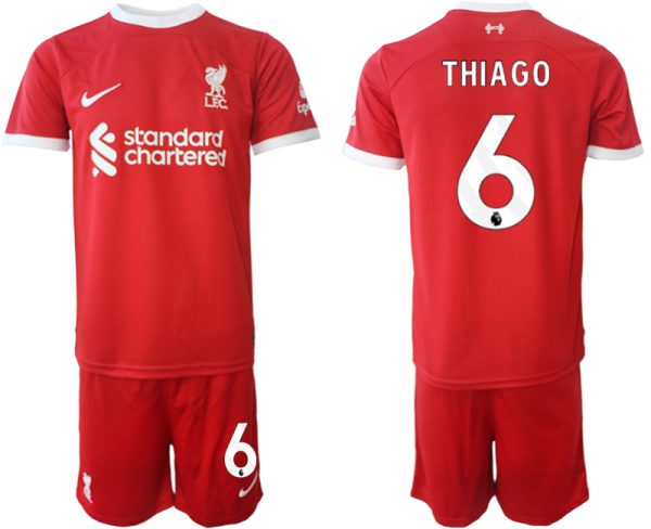 Köp Fotbollstroja Herr Liverpool Hemma tröja 2023-24 Röd med tryck Thiago Alcantara 6