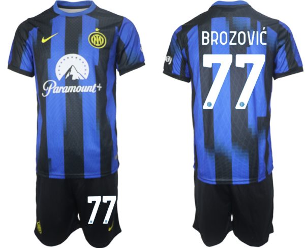 Köp Fotbollstroja set Inter Milan för Herr 2023-2024 Hemmatröja Marcelo Brozović 77