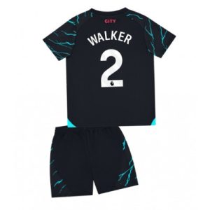 Fotbollsställ Barn Manchester City Tredje Tröja 2023-2024 Kyle Walker 2