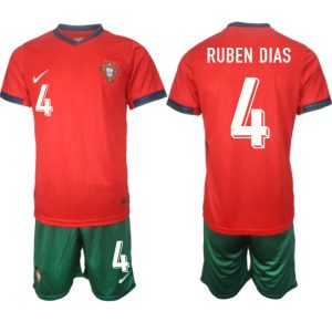 Beställ din Portugal EM 2024 Hemma Tröja set med tryck Ruben Dias 4