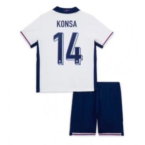 Barn Fotbollströja Kit England Fotbollströja Hemmaställ EM 2024 Ezri Konsa 14