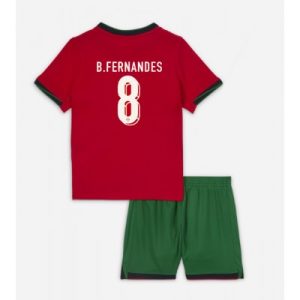 Billiga Fotbollströjor Barn Portugal EM 2024 Hemma Tröja set tryck Bruno Fernandes 8